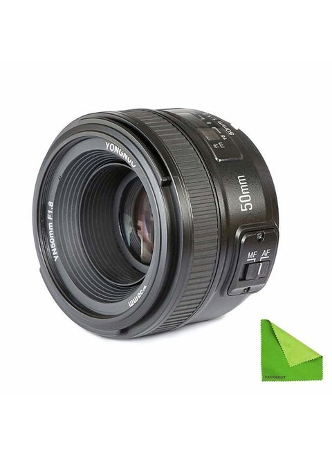 YONGNUO YN EF 50mm f/1.8 AF Lens YN50 Aperture Auto Focus for Nikon Camera as AF-S 50mm 1.8G with Cleaning Cloth