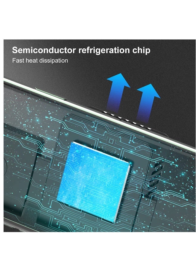وحدة تحكم ألعاب موبايل مع مروحة تبريد نشطة، مشعاع هاتف شبه موصل لتبديد الحرارة، متوافقة مع أجهزة iOS/Android - أسود - Image 5