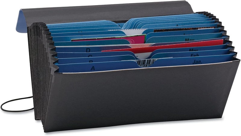 Smead TwoWay Handy Organizer File 21 Pockets Alphabetic AZ and Monthly JanDec Flap and Elastic Cord Closure BlueBlack 70506 - Image 3