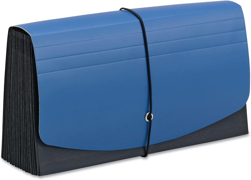 Smead TwoWay Handy Organizer File 21 Pockets Alphabetic AZ and Monthly JanDec Flap and Elastic Cord Closure BlueBlack 70506 - Image 2