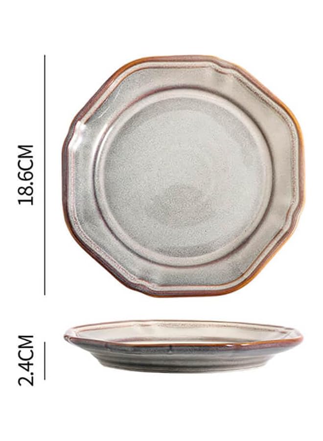 شور طقم أطباق عشاء سيراميك مكون من 4 قطع، طقم أطباق عشاء مقاس 7.3 بوصة للحفلات، أطباق عشاء آمنة للاستخدام في الميكروويف والتزجيج، أطباق عشاء وأطباق شرائح لحم الضأن لحفلات الزفاف ورمضان - Image 3