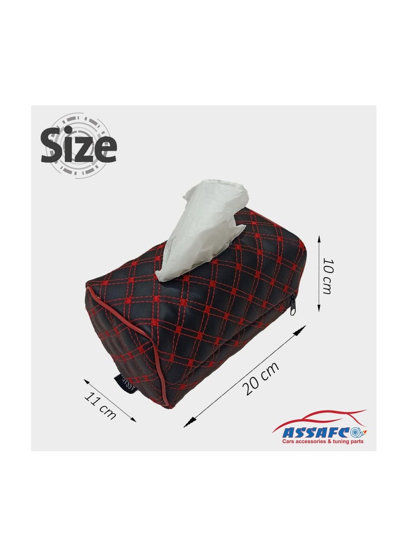 Assafco Car Leather Tissue Holder winne embroidery - Image 4
