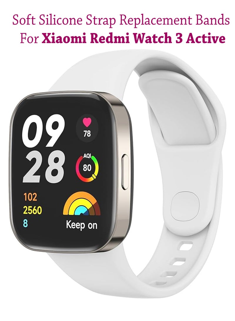 Soft Silicone Strap Replacement Band For Xiaomi Redmi Watch 3 Active - White - Image 1