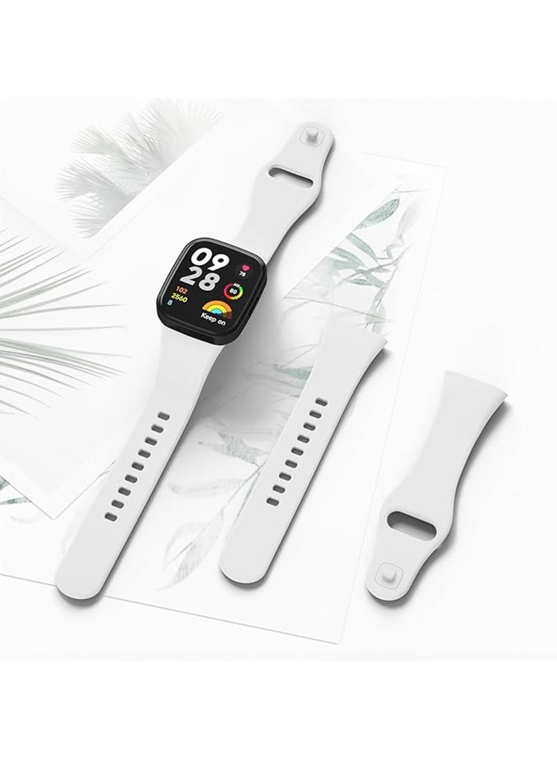 Soft Silicone Strap Replacement Band For Xiaomi Redmi Watch 3 Active - White - Image 5