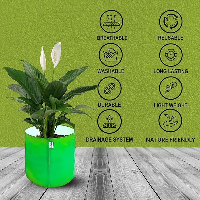 Essoti's Premium Hdpe Uv Protected 260 GSM Round Shaped (Pack of 4 (Green), 12 x 12 Inch) Green Colour Plants Grow Bags Suitable for Terrace and Vegetable Gardening - Image 3