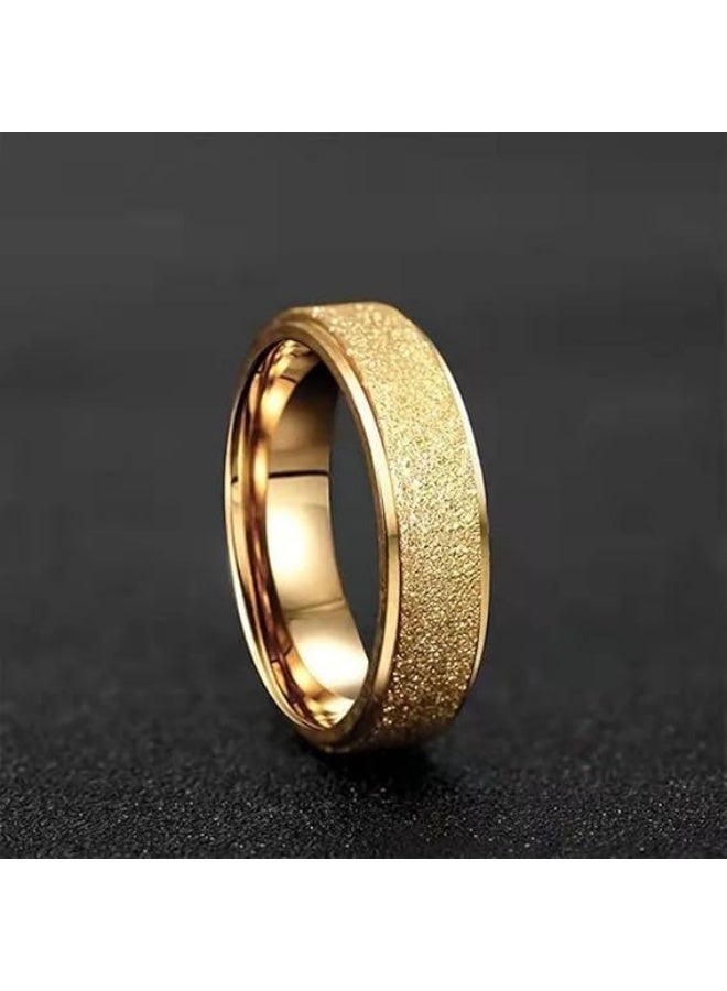 Fayrouz Jewellery Luxury Solitaire Ring Polished Stainless Steel with Shiny Sand Effect, Elegant Design, Simple and Stylish, Rust and Corrosion Resistant, Long Lasting Delicate Shine. - Image 5