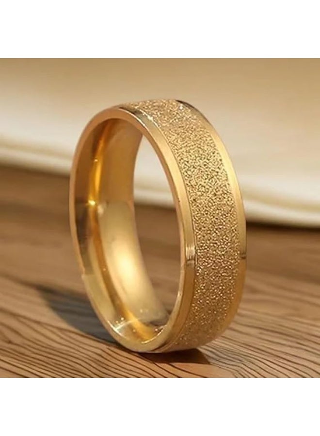 Fayrouz Jewellery Luxury Solitaire Ring Polished Stainless Steel with Shiny Sand Effect, Elegant Design, Simple and Stylish, Rust and Corrosion Resistant, Long Lasting Delicate Shine. - Image 4