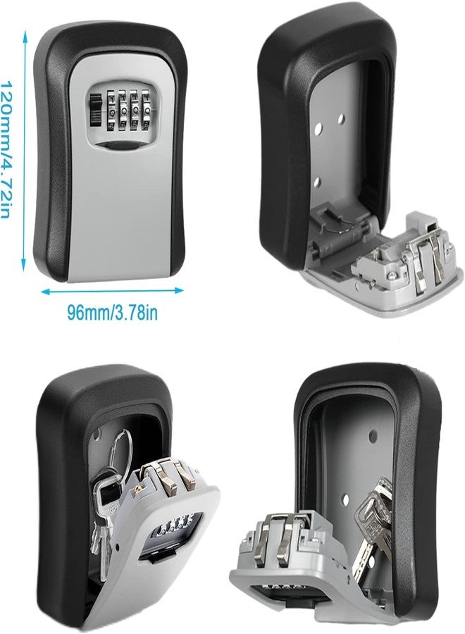 Evona Outdoor Key Lock Box with Code,Combination Password Security Lock Waterproof Wall Mount Push Button 4 Digit Security Zinc Padlock for Home Family Key Storage,5 Keys Or Access Cards-Multi - Image 3