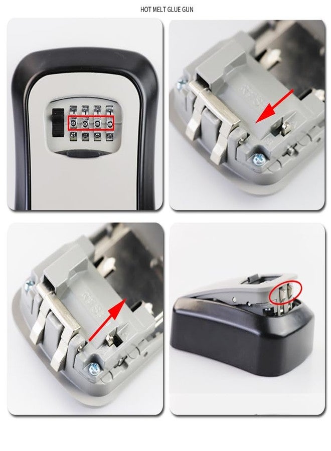 Evona Outdoor Key Lock Box with Code,Combination Password Security Lock Waterproof Wall Mount Push Button 4 Digit Security Zinc Padlock for Home Family Key Storage,5 Keys Or Access Cards-Multi - Image 2