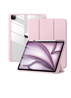 Generic for iPad Air 13 inch Case M2 2024 / iPad Pro 12.9 inch Case (6th/5th/4th/3rd Generation 2022/2021/2020/2018), Built-in Pencil Holder & Auto Wake/Sleep, Slim Clear Back Shell, Light Pink  - Image 1