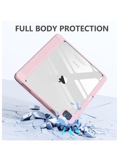 Generic for iPad Air 13 inch Case M2 2024 / iPad Pro 12.9 inch Case (6th/5th/4th/3rd Generation 2022/2021/2020/2018), Built-in Pencil Holder & Auto Wake/Sleep, Slim Clear Back Shell, Light Pink  - Image 3