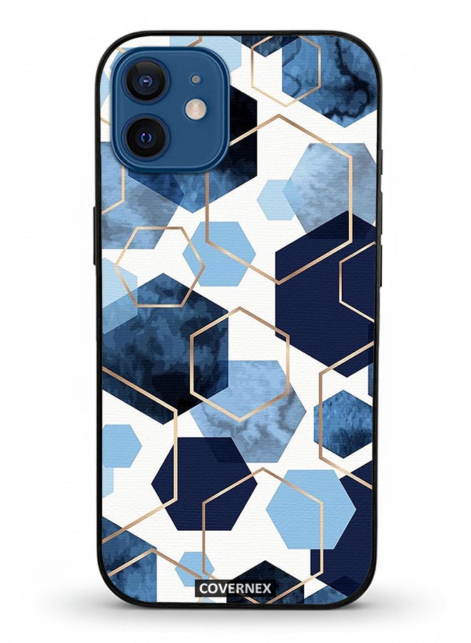 Covernex Apple iPhone 12 Protective Case Cover Printed Featuring Hexagon Mosaic A Geometric Pattern - Image 2