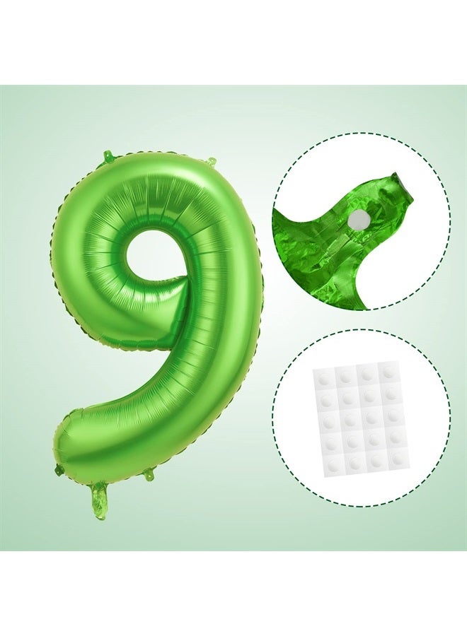 SAVITA 40 Inch Number 9 Balloon Dinosaur Balloon, Large Number Balloon Green Aluminum Foil Balloon Cute Dinosaur Balloon for Boys Girls Birthday Party Anniversary Celebration Decoration - Image 2