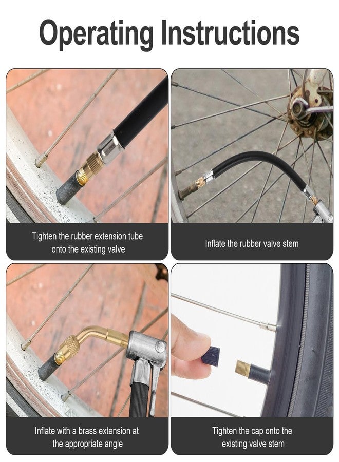 XIHIRCD Pack of 5 Tyre Valve Extension, 2 Pieces 21 cm Flexible Valve Stem Extensions with 45 90 135 Degree Tyre Valve Extension Adapter Suitable for Motorhome Bicycle Motorcycle Car Scooter - Image 5