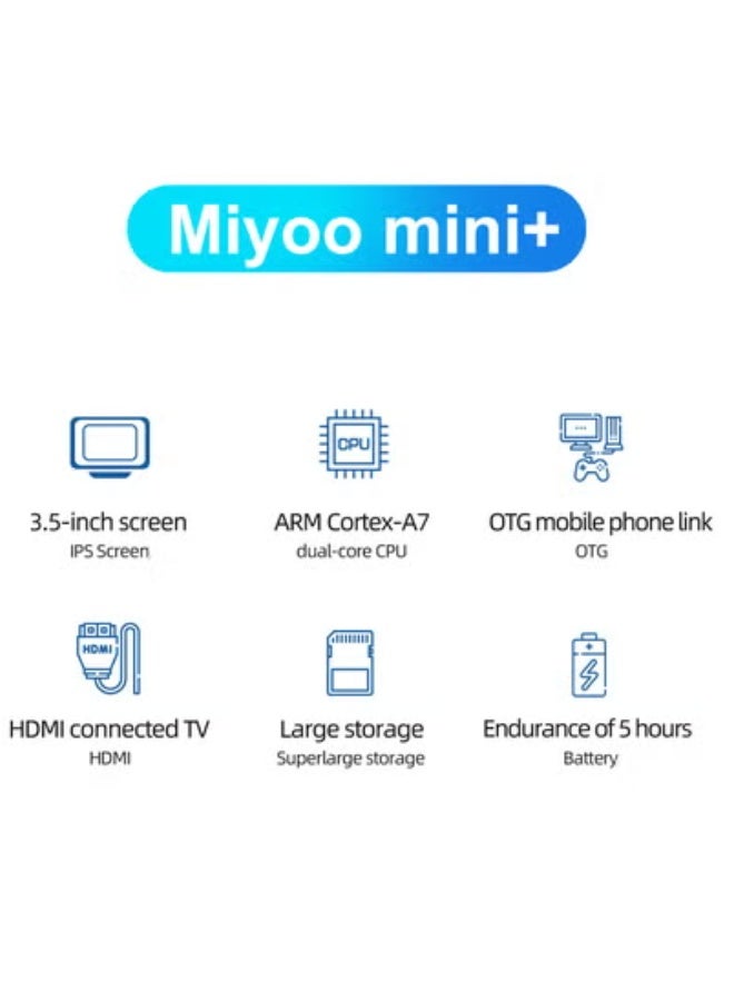 Miyoo وحدة التحكم المحمولة Miyoo Mini Plus+ GBA Game PS1 المحمولة (أسود 64 جيجا) - Image 5