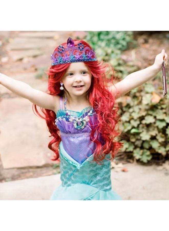 Cosplay Anime Wig Little Mermaid Wig Ariel Princess Wig Red Long Curly Starfish Wig - Image 2