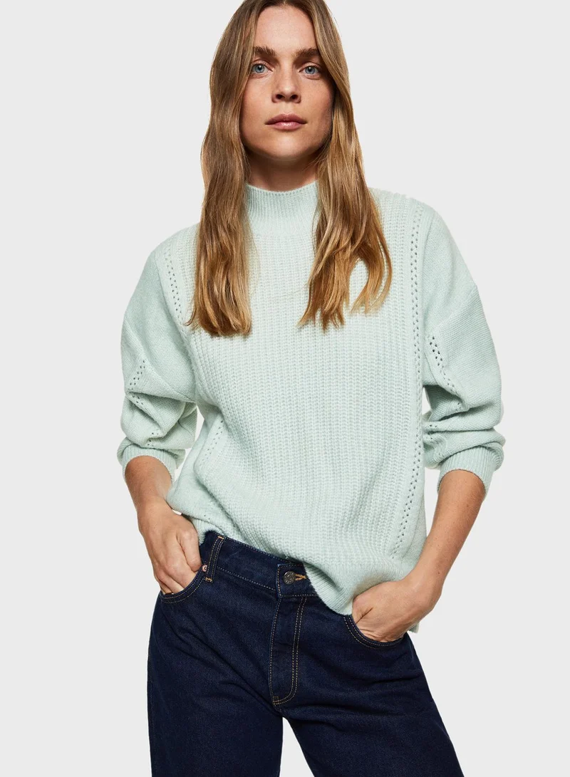 MANGO High Neck Knitted Sweater