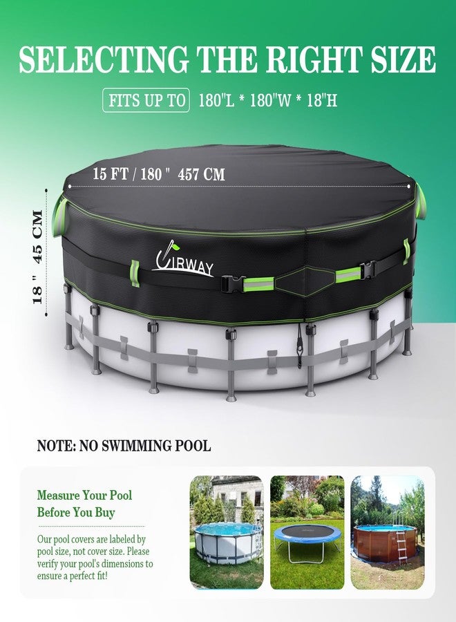 UIRWAY 2025 Upgraded Fabric, Round Pool Cover, Diameter 457 cm - Image 2