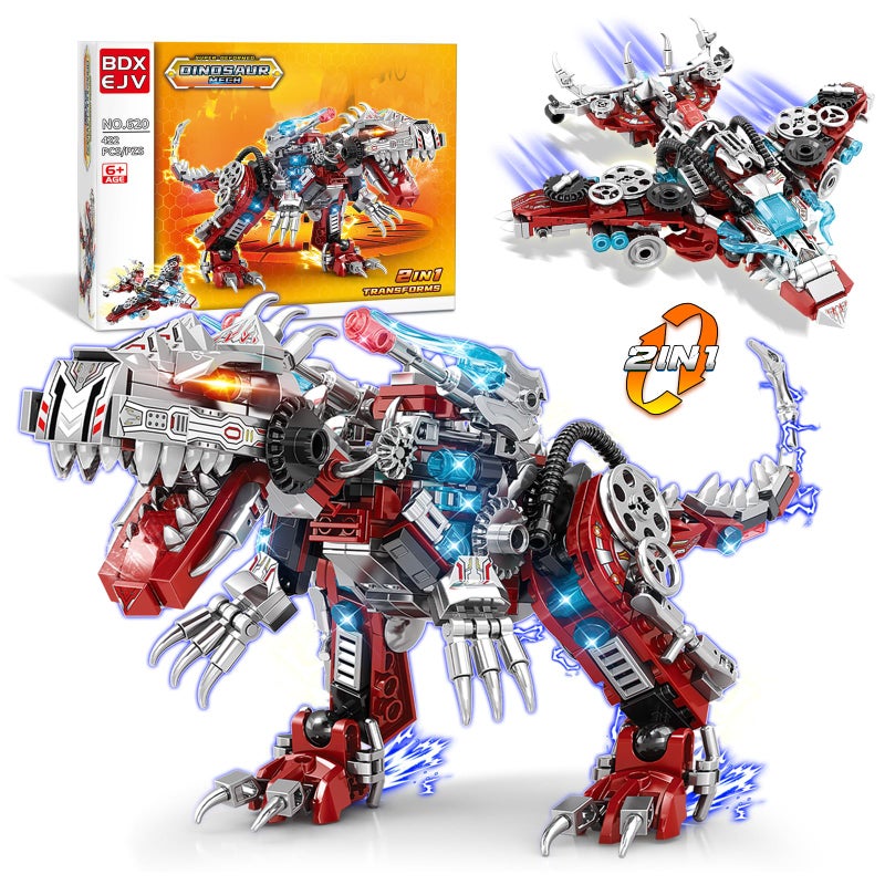 BDXEJV STEM 2 in 1 Dinosaurs Building Kits 422PCS Compatible with Normal Dinosaurs Bricks Toys for Kids Age 610 Year Old Educational Building Sets Best Gifts for Boy 610 - Image 2