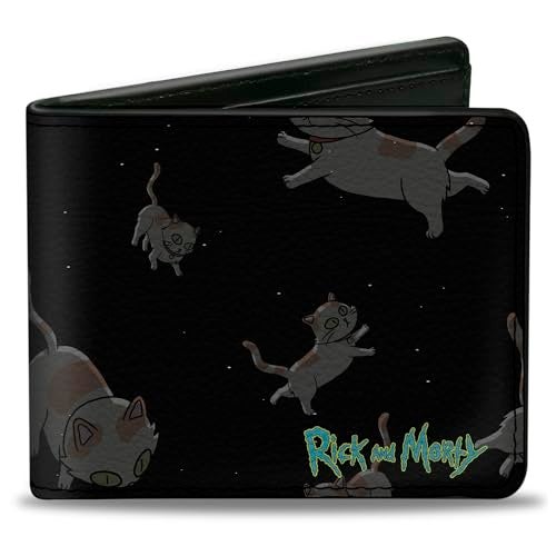 Buckle Down Rick and Morty Wallet Bifold Rick and Morty Cats in Space Scattered Vegan Leather - Image 1