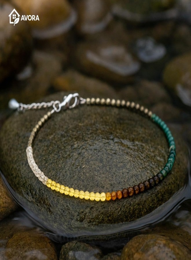 AVORA Dhan Yog Anklet for Women | Pyrite, Citrine & Green Aventurine Crystal Anklet for Wealth & Prosperity | Astrology Dhanyog Payal with Certificate of Authenticity | Stylish Beaded - Image 5