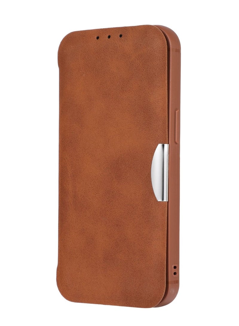 Suteni Flip Cover Leather Protective Hidden Card Slots Phone Case for iPhone - Image 1