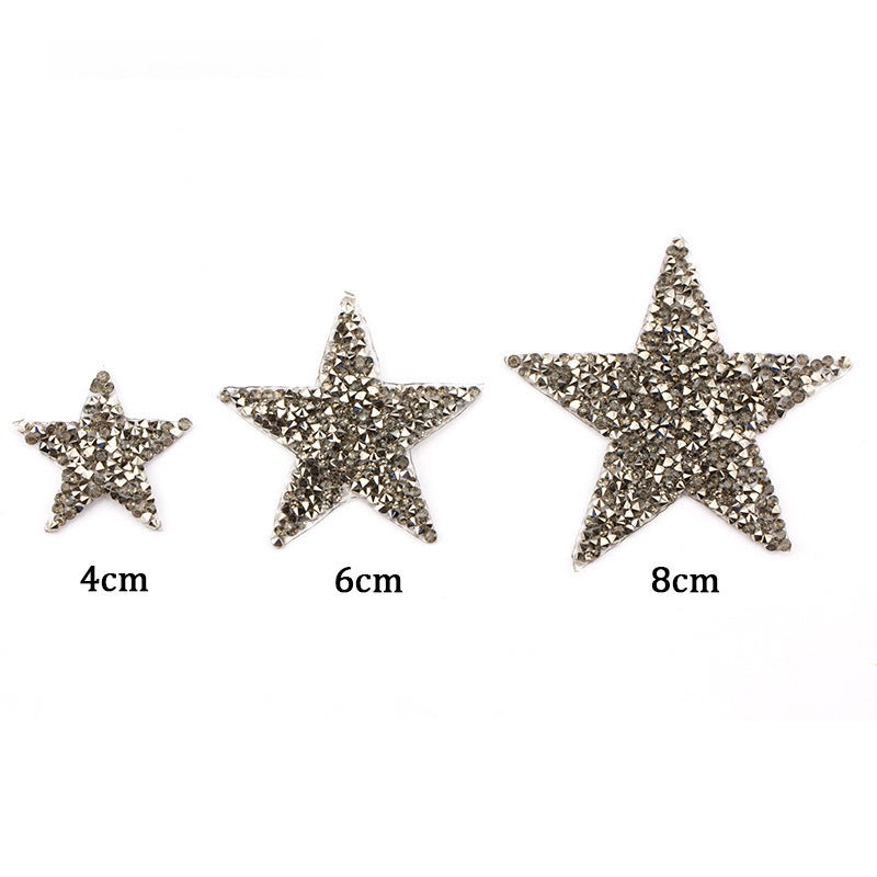 Hotfix Rhinestone Star Patches 5-Pack DIY Mine Black 5 a pack 