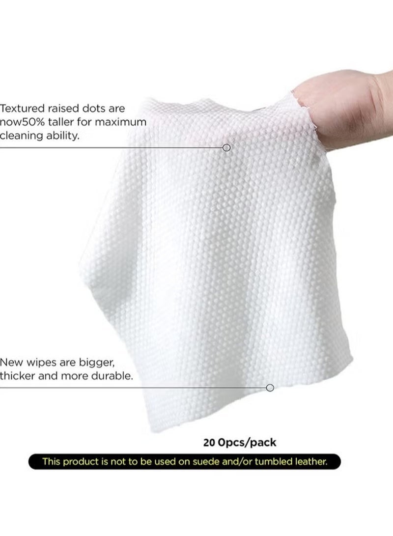 20 Pack Quick Wipes，Shoe Sneaker Wipes Cleaner，Shoe Cleaning Wipe, Disposable Travel Portable Removes Dirt, Stains, Natural（Individually Wrapped） - Image 3