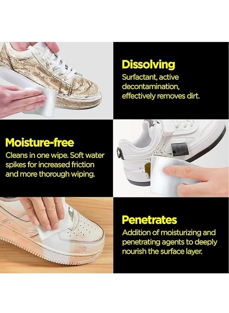 20 Pack Quick Wipes，Shoe Sneaker Wipes Cleaner，Shoe Cleaning Wipe, Disposable Travel Portable Removes Dirt, Stains, Natural（Individually Wrapped） - Image 4