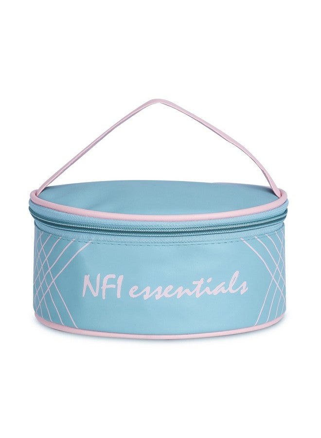 NFI essentials Small Makeup Pouch, Cosmetic Pouch for Women, Cosmetic Organiser Storage Bag, Vanity Organizer, Make up Pouches, Toiltery Travel Pouche (Blue) - Image 1