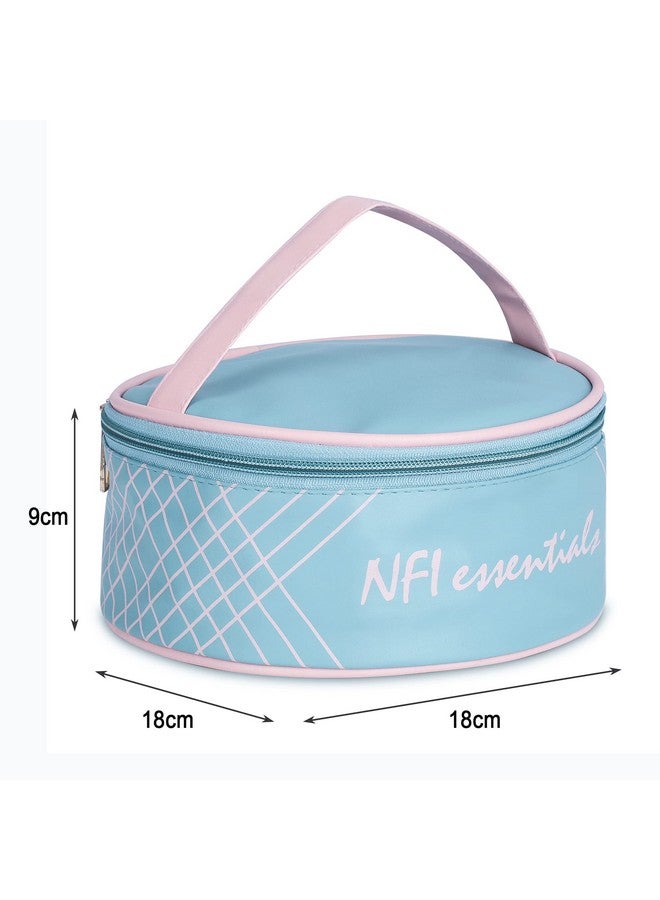 NFI essentials Small Makeup Pouch, Cosmetic Pouch for Women, Cosmetic Organiser Storage Bag, Vanity Organizer, Make up Pouches, Toiltery Travel Pouche (Blue) - Image 3