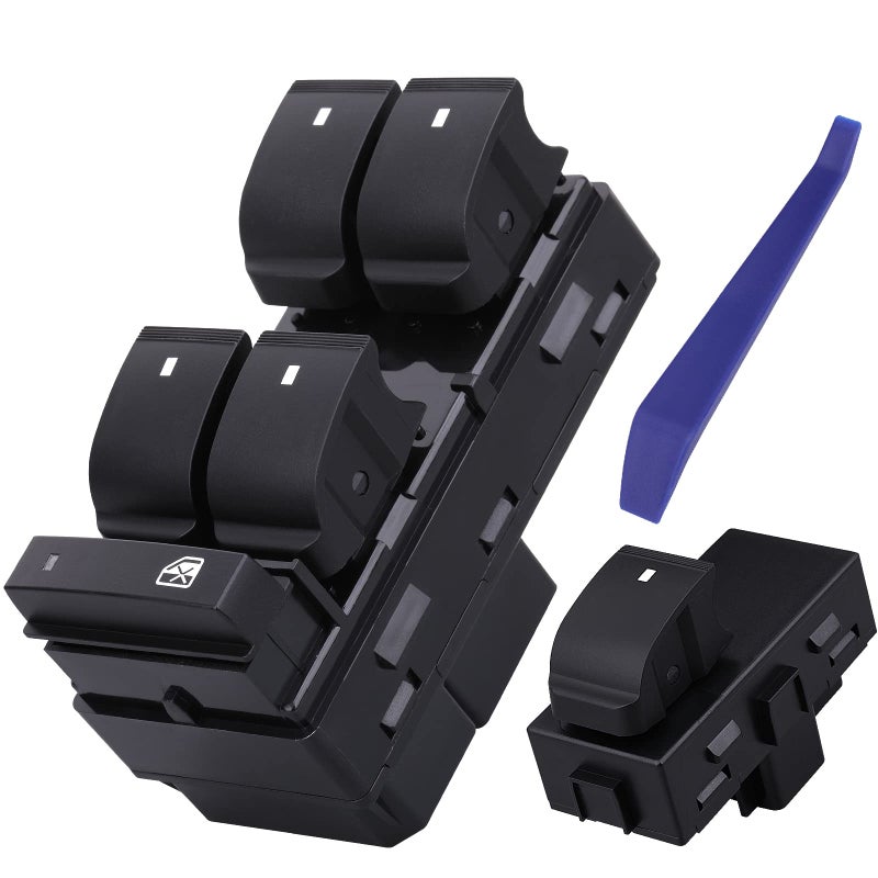 AiYiGu Driver Side Power Window Switch & 1 Passenger Window Switch, Compatible with 07-13 Chevy Silverado/GMC Sierra 1500 2500HD 3500HD/10-13 Yukon/09-16 Chevrolet Traverse/08-11 HHR