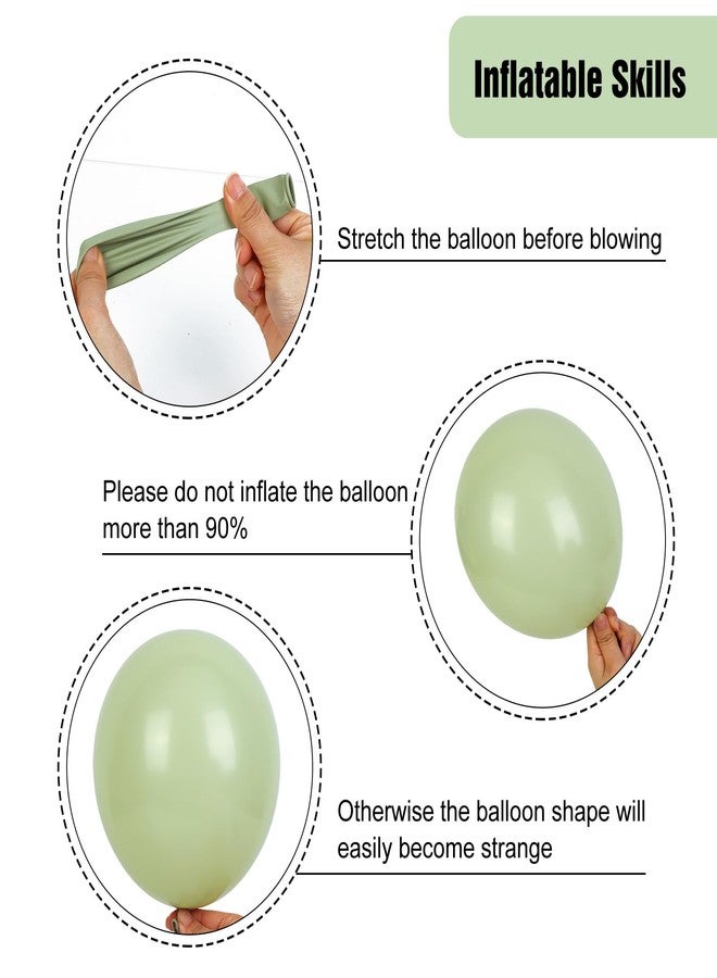 RUBFAC Dusty Green Balloons 129pcs Different Sizes Pack of 18 12 10 5 Inch, Latex Boho Sage Green Balloon Garland Arch Kit for Wedding Dinosaur Jungle Safari Birthday Party Decorations - Image 3