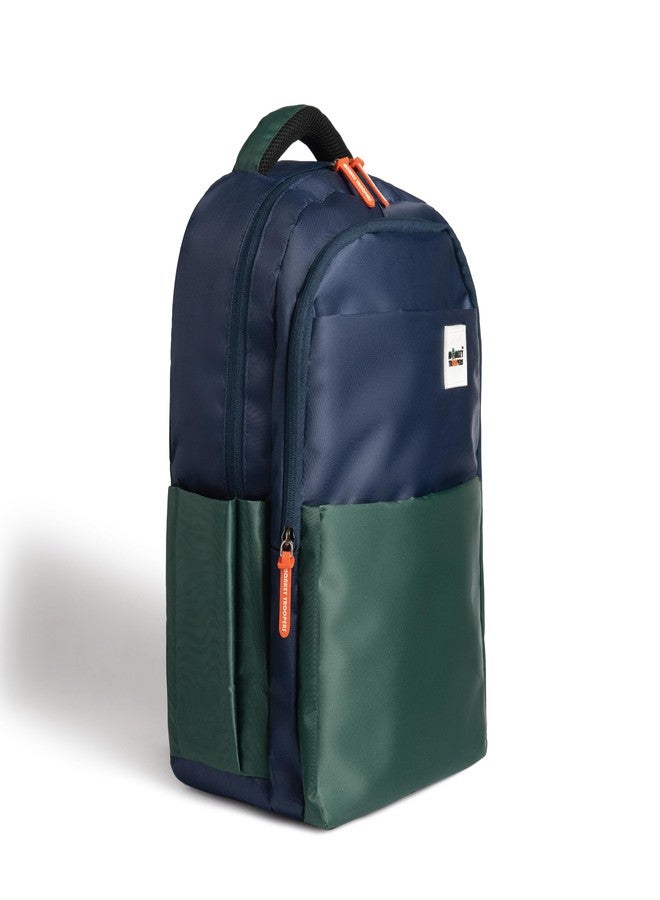 MONKEY TROOPERS Glide Laptop Backpack Water-Resistant, 17 inch Laptop Compartment, college bag, travel bag for men and women, Branded Zippers, 27L Capacity (Navy Green) - Image 3