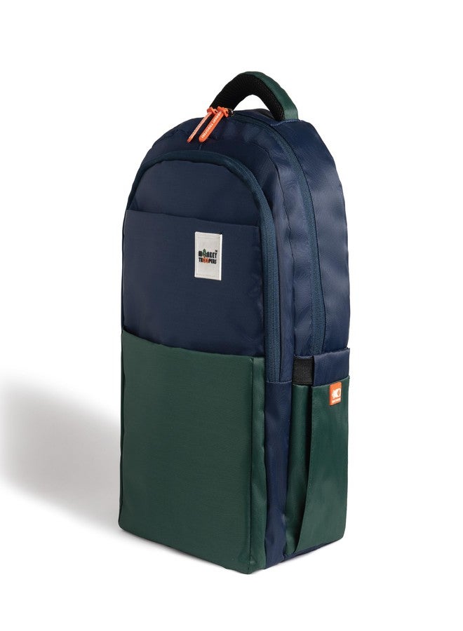 MONKEY TROOPERS Glide Laptop Backpack Water-Resistant, 17 inch Laptop Compartment, college bag, travel bag for men and women, Branded Zippers, 27L Capacity (Navy Green) - Image 4