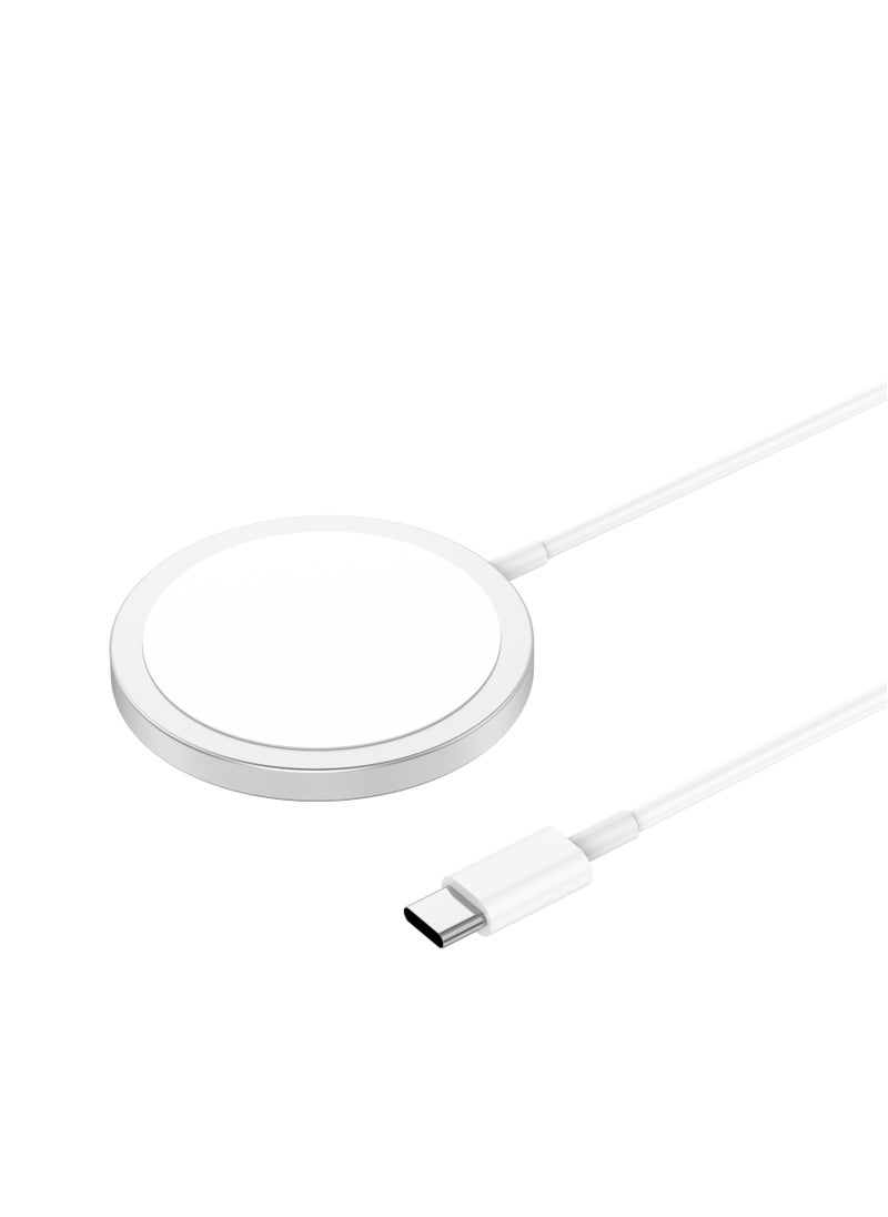 budi - 15W qi MagSafe  Type-C Fast Wireless Charger Pad 3A3700, 1m - Image 1