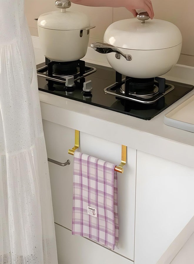 Yimy 4 Pack Over Door Towel Rack, Stainless Steel Cabinet Towel Bar, 9 Inch Over Cupboard Door Towel Holder, Hand Towel Rack Hanger with Anti-Slip Pads for Bathroom Kitchen Cabinet Door (Gold) - Image 5
