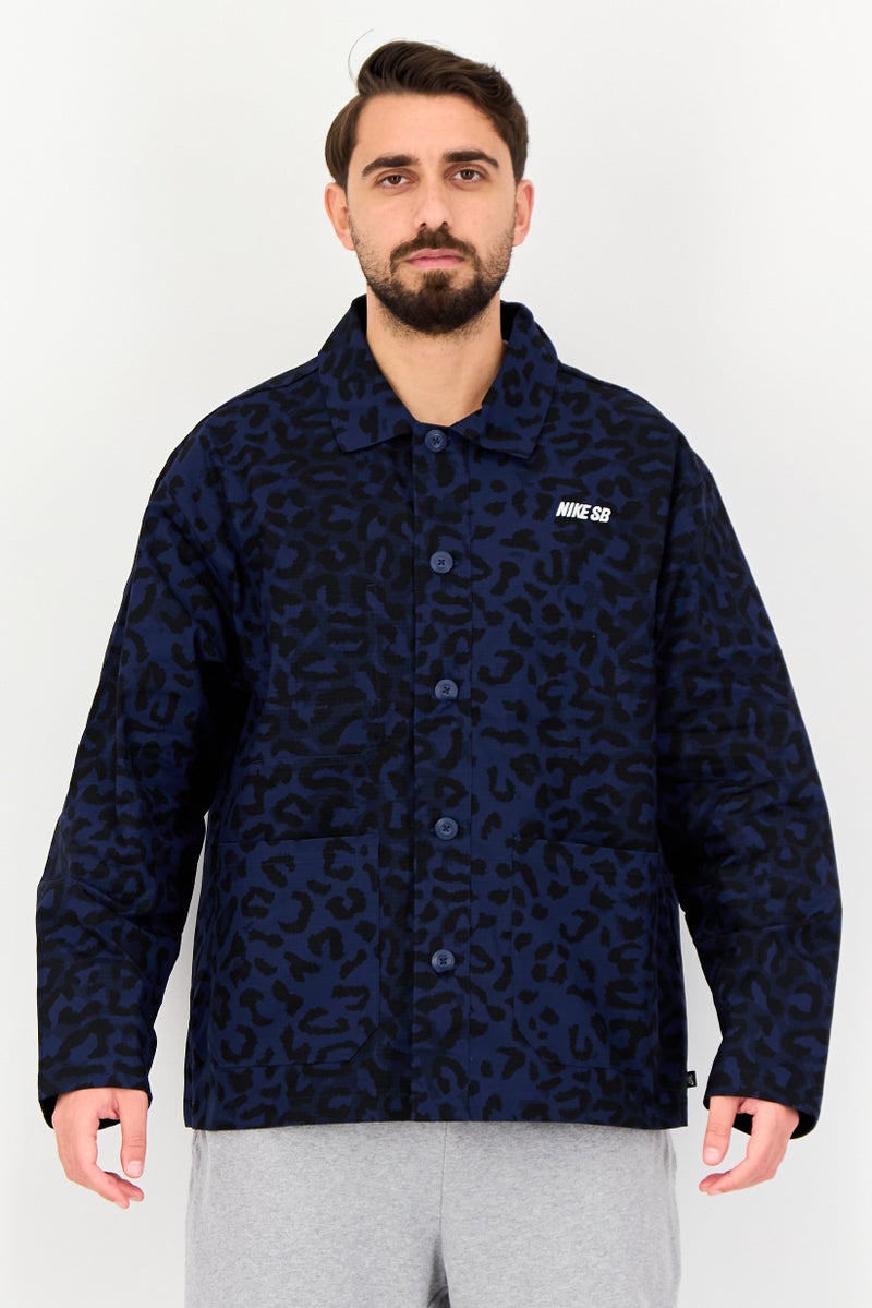 Nike جاكيت قميص خارجي طويل الأكمام للرجال بتصميم فضفاض، متعدد الألوان - Image 1