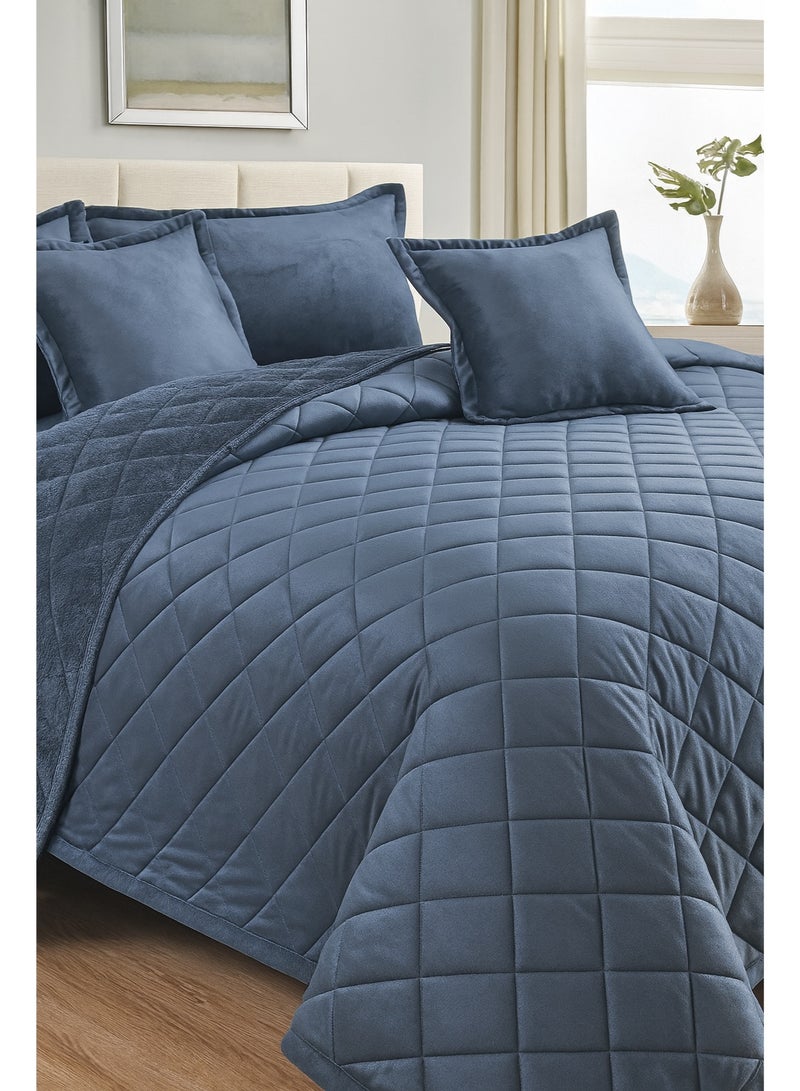 مينج لي مفرش شتوي نفر واحد مضغوط وجهين (مخمل / فرو) – طقم مفارش 4 قطع (1 لحاف + 1 شرشف سرير مطاطي + 2 أغطية وسائد ديكورية) مناسب لسرير مقاس 120×200 سم - Image 2