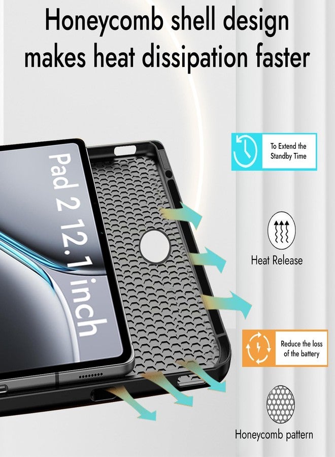 روبوستريون غطاء حماية Robustrion لجهاز OnePlus Pad 2 مقاس 12.1 بوصة، غطاء بنقشة غزال لجهاز OnePlus Pad 2 مع حامل قلم رصاص مقاس 12.1 بوصة [يدعم خاصية التشغيل/الإيقاف التلقائي] - أسود - Image 4