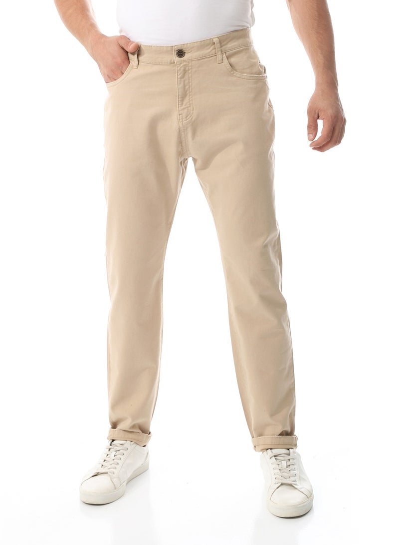 Andora Straight Leg Gabardine Pants_Coffee Brown - Image 1