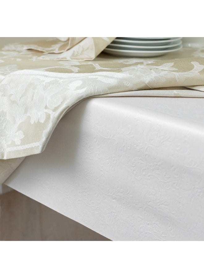 Benson Mills Deluxe Heavy Duty Vinyl Table Pad, Premium Table Protector, Waterproof with Flannel Backing, Quilted Design and Customizable (Off-White, 52" X 70" Rectangular) - Image 3