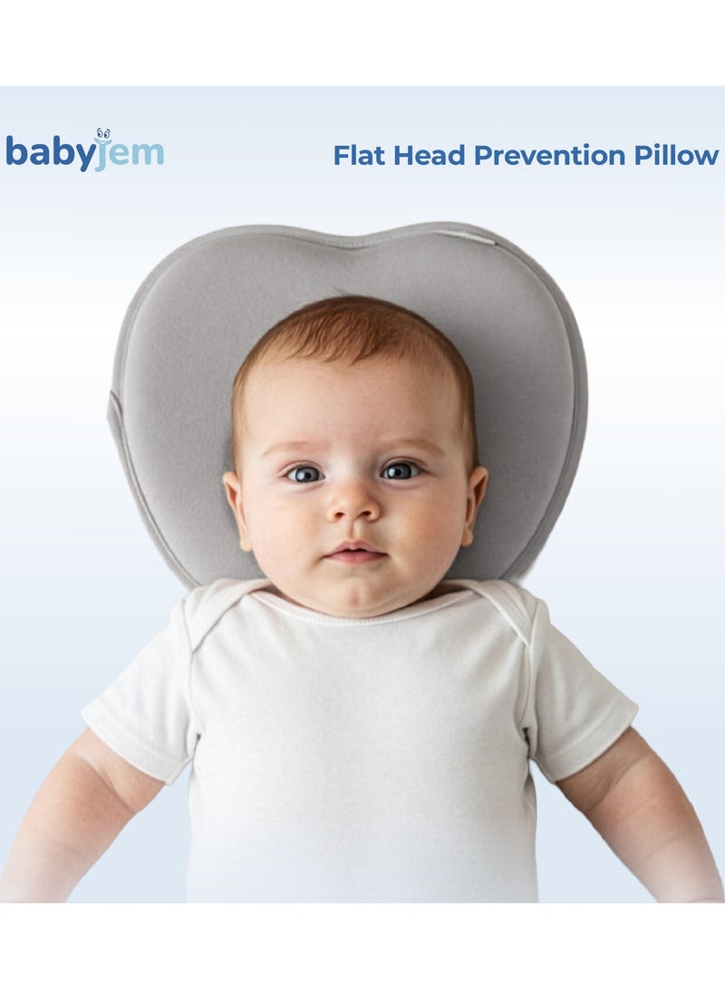 BabyJem Flat Head Pillow, Grey,  0 - 6 Month - Image 2