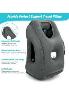 Rewondah Rewondah Inflatable Travel Pillows for Airplanes | Airplane Pillow for Long Flight | Travel Plane Pillow for Airplanes Sleep Support | Blow up Flight Pillow for Long Flights to Avoid Neck Pain  - Image 3