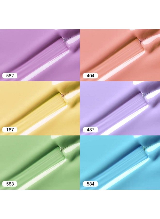 MEFA Cream Gel Nail Polish Set Macaron Soft Pastel Green Pink Blue Purple Lavender Yellow Spring Summer Soak Off Long Lasting Starter Kit Nail Art Trend Colors Diy Design Salon Manicure Easter Gift Mefa - Image 5