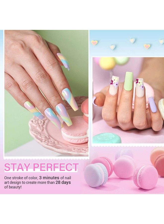 MEFA Cream Gel Nail Polish Set Macaron Soft Pastel Green Pink Blue Purple Lavender Yellow Spring Summer Soak Off Long Lasting Starter Kit Nail Art Trend Colors Diy Design Salon Manicure Easter Gift Mefa - Image 4