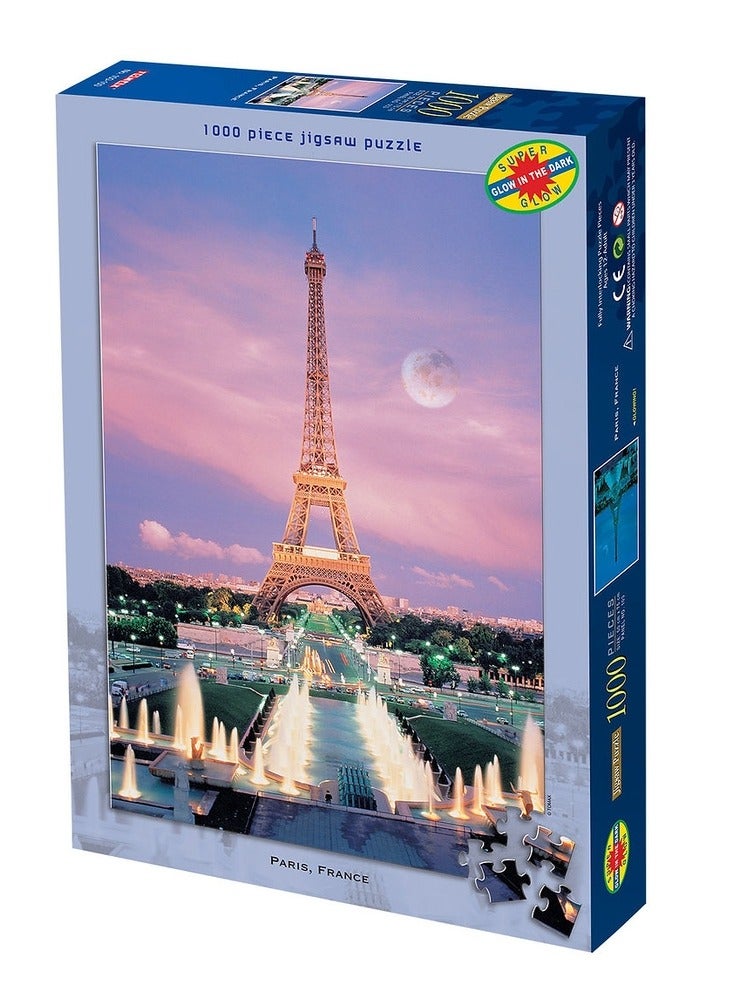 توماكس بازل برج إيفل في باريس بفرنسا متوهج في الظلام 1000 قطعة - 100-100 - Image 1
