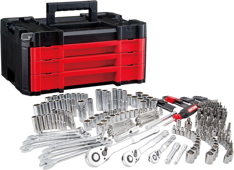 CRAFTSMAN مجموعة أدوات ميكانيكية مكونة من 262 قطعة من كرافتسمان مع صندوق أدوات VERSASTACK ذو 3 أدراج مجموعة SAEMetric CMMT45309 - Image 1