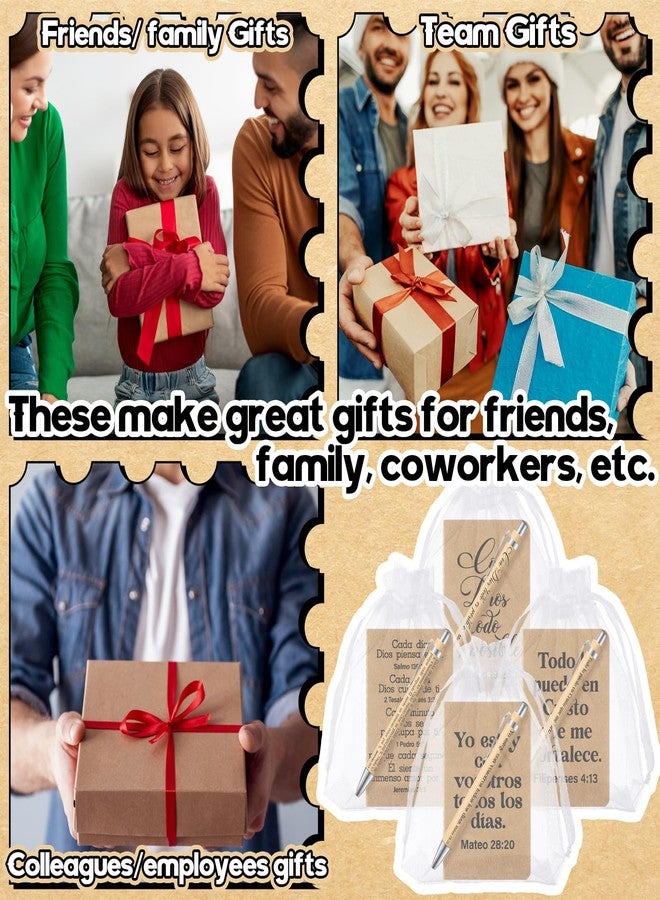 Fuyoooo 72 Pieces Regalos Cristianos En Español Regalos Para Christain Bible Spanish Gift Religious Notebooks and Pen with Bag Easter Baptism Graduation Gift for Women Men Church (Vintage Style) - Image 2