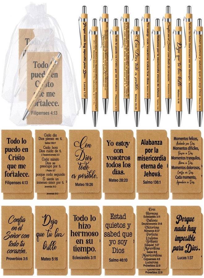 Fuyoooo 72 Pieces Regalos Cristianos En Español Regalos Para Christain Bible Spanish Gift Religious Notebooks and Pen with Bag Easter Baptism Graduation Gift for Women Men Church (Vintage Style) - Image 1